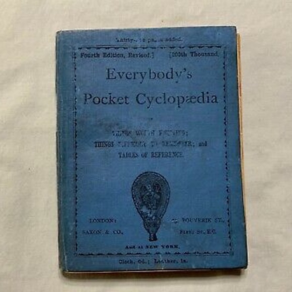 Vintage “Everybody's Pocket Cyclopaedia Reference Book” 1800's Encyclopedia - Picture 1 of 6